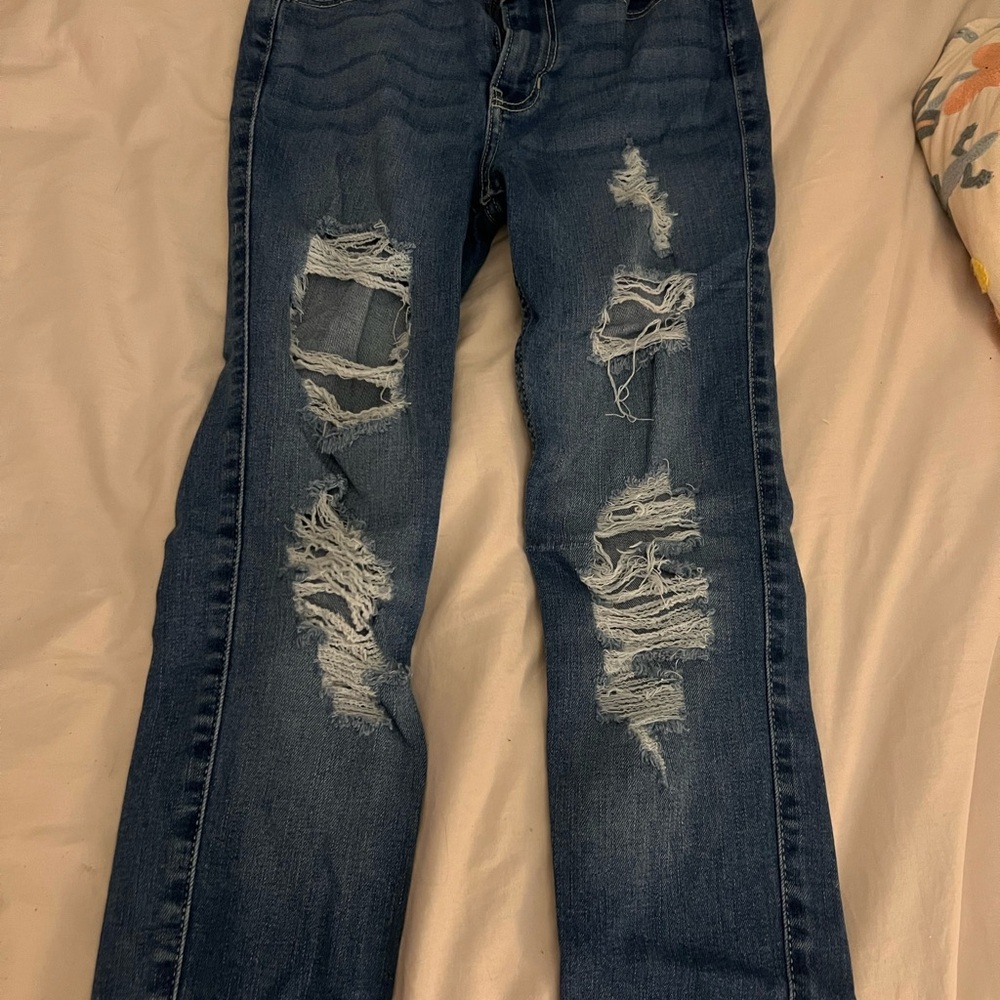 Hollister Dark Blue Ripped Skinny Jeans